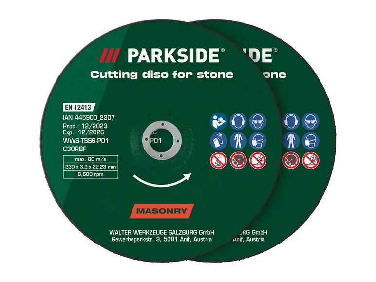 PARKSIDE® Kit de disques à tronçonner ou ébavurer ou Disque à tronçonner diamanté. Ø 230 mm