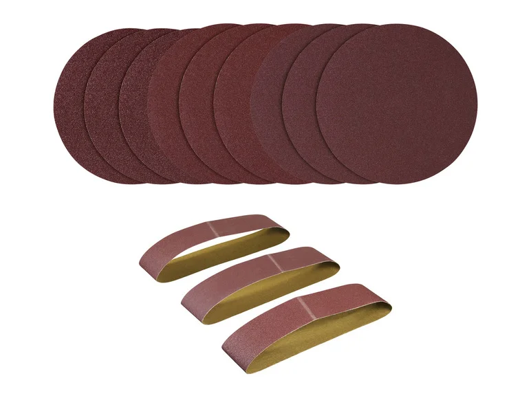 PARKSIDE® Set de 12 feuilles abrasives pour ponceuses à bande et à disque