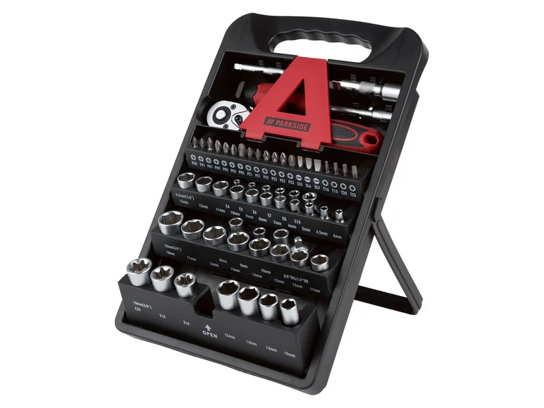 PARKSIDE® Jeu de clés à douille PSSS 61 D4. 61 pièces