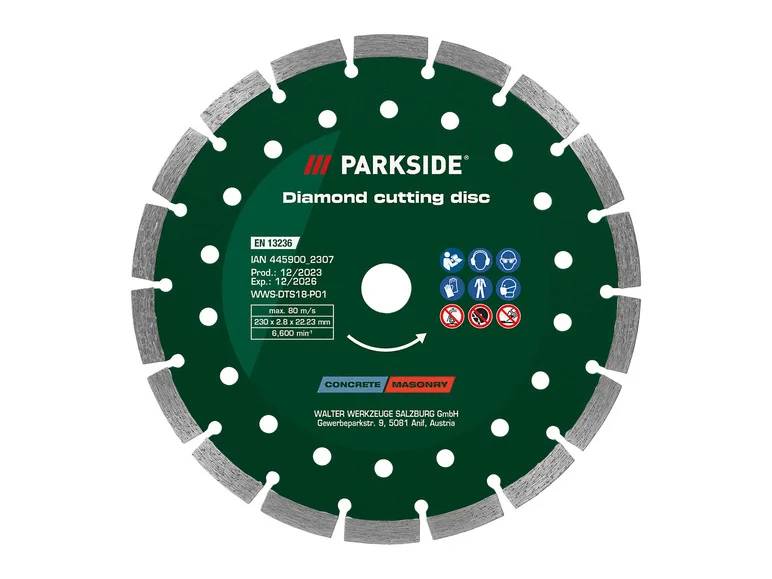 PARKSIDE® Kit de disques à tronçonner ou ébavurer ou Disque à tronçonner diamanté. Ø 230 mm