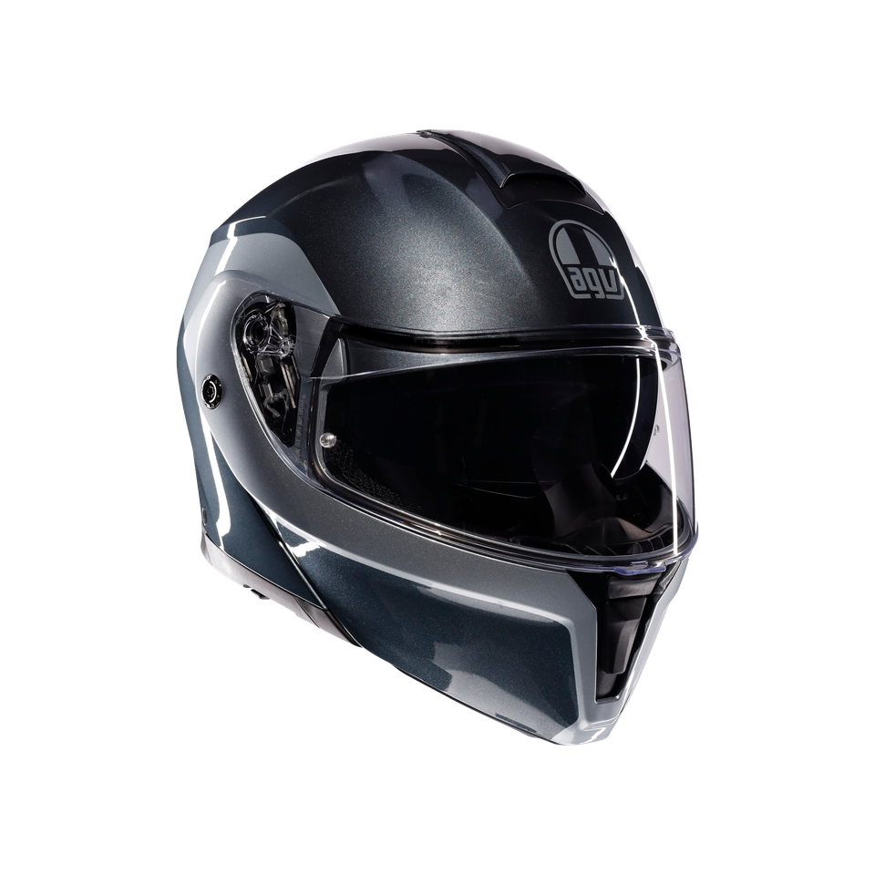 STREETMODULAR LEVICO GREY/SILVER - MOTORBIKE FLIP UP HELMET E2206