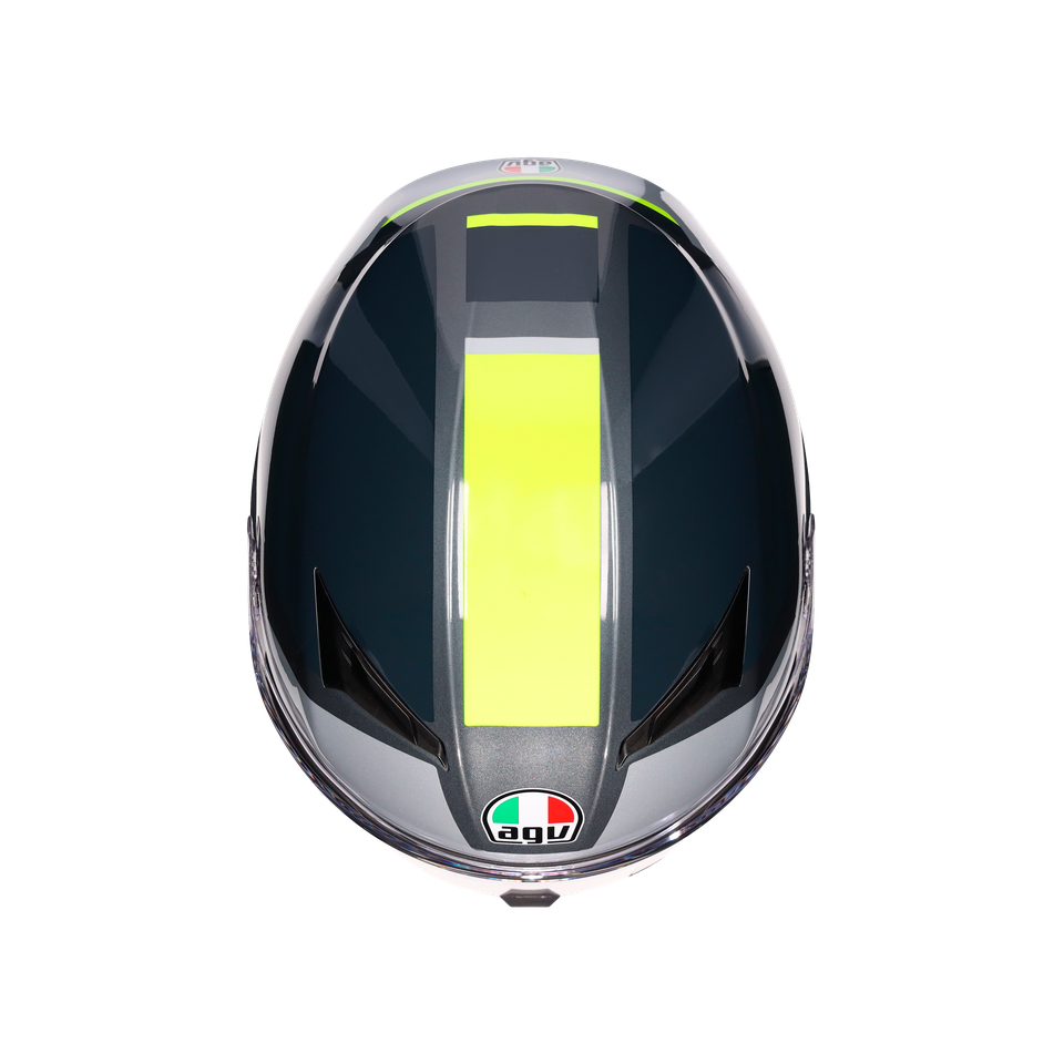 K3 SHADE GREY/YELLOW FLUO - MOTORBIKE FULL FACE HELMET E2206