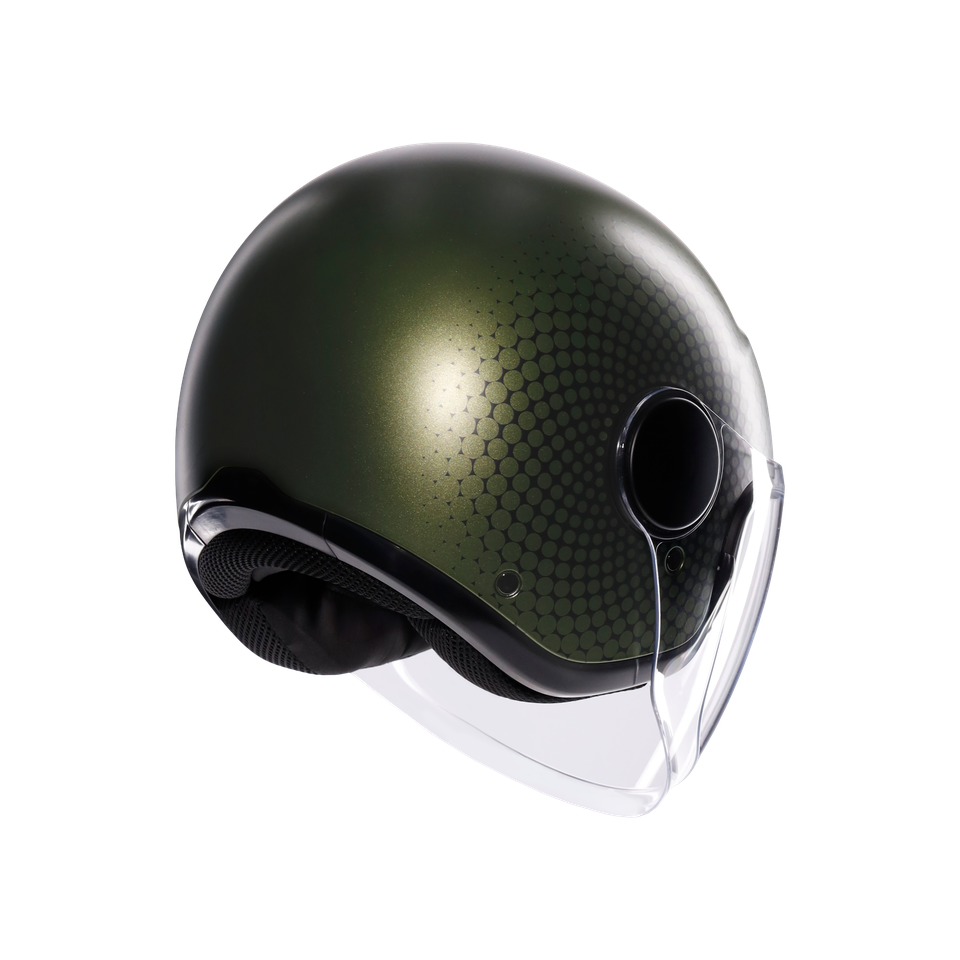 ETERES ANDORA MATT GREEN/BLACK - MOTORBIKE OPEN FACE HELMET E2206