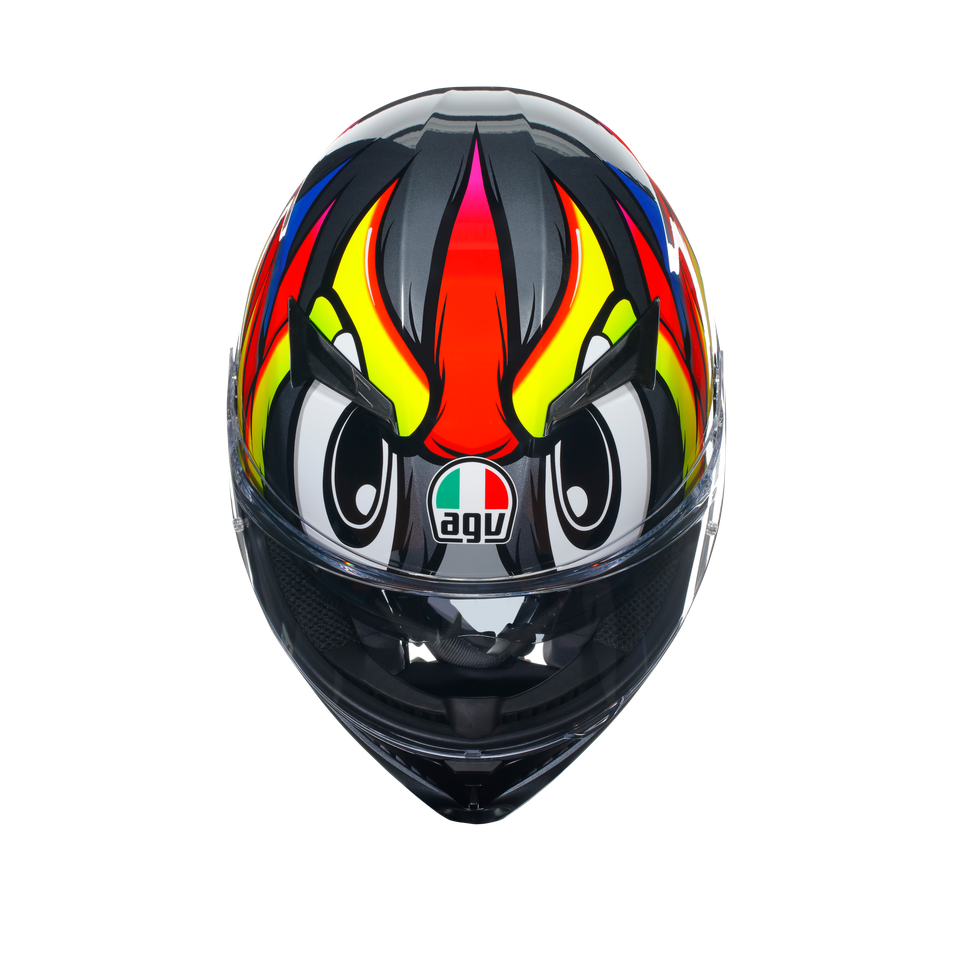 K3 BIRDY 2.0 GREY/YELLOW/RED - MOTORBIKE FULL FACE HELMET E2206