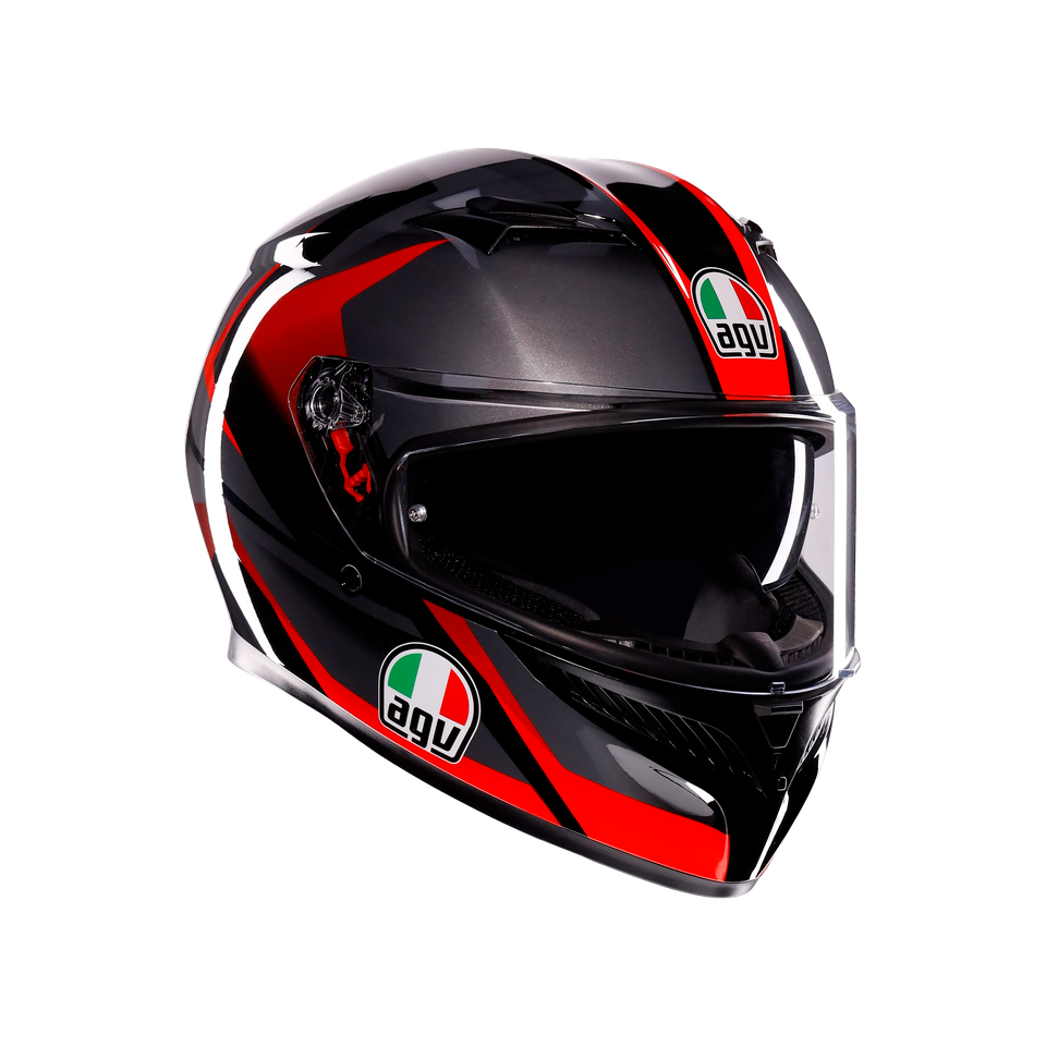 K3 STRIGA BLACK/GREY/RED - MOTORBIKE FULL FACE HELMET E2206