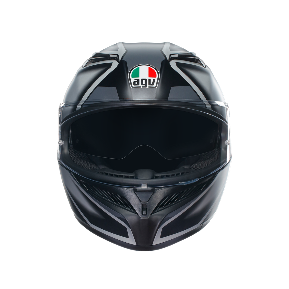 K3 COMPOUND MATT BLACK/GREY - MOTORBIKE FULL FACE HELMET E2206