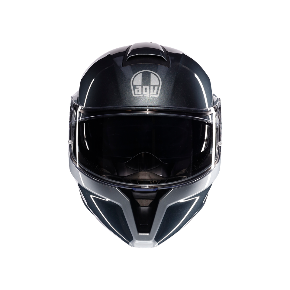 STREETMODULAR LEVICO GREY/SILVER - MOTORBIKE FLIP UP HELMET E2206