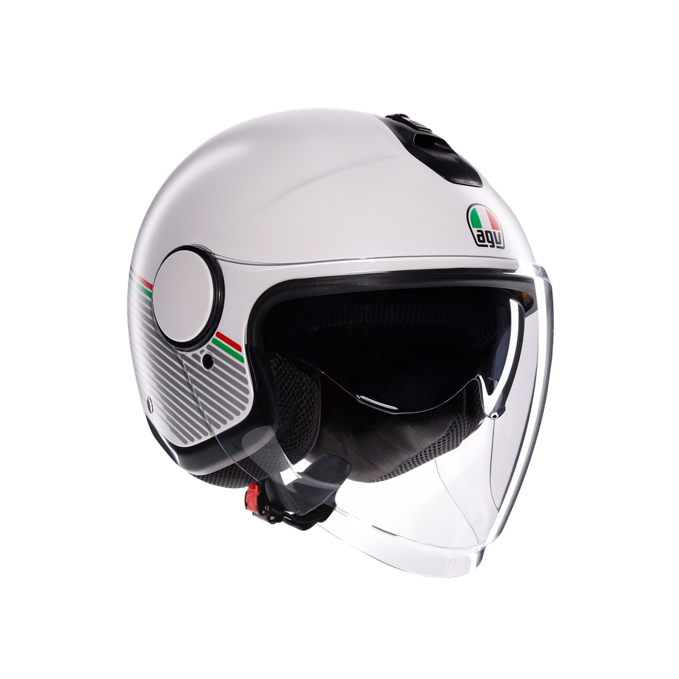 ETERES CAPOLIVERI MATT WHITE/ITALY - MOTORBIKE OPEN FACE HELMET E2206