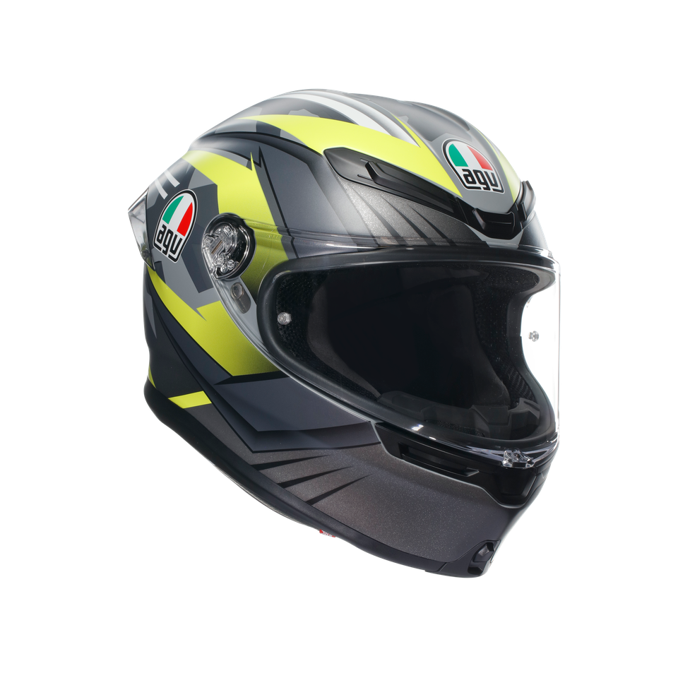 K6 S EXCITE MATT CAMO/YELLOW FLUO - MOTORBIKE FULL FACE HELMET E2206