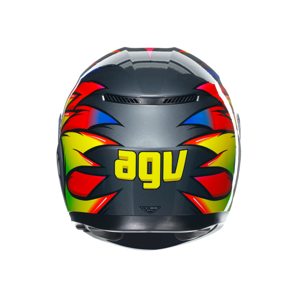 K3 BIRDY 2.0 GREY/YELLOW/RED - MOTORBIKE FULL FACE HELMET E2206