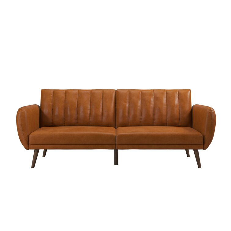 Brittany 81.5'' Vegan Leather Convertible Sofa