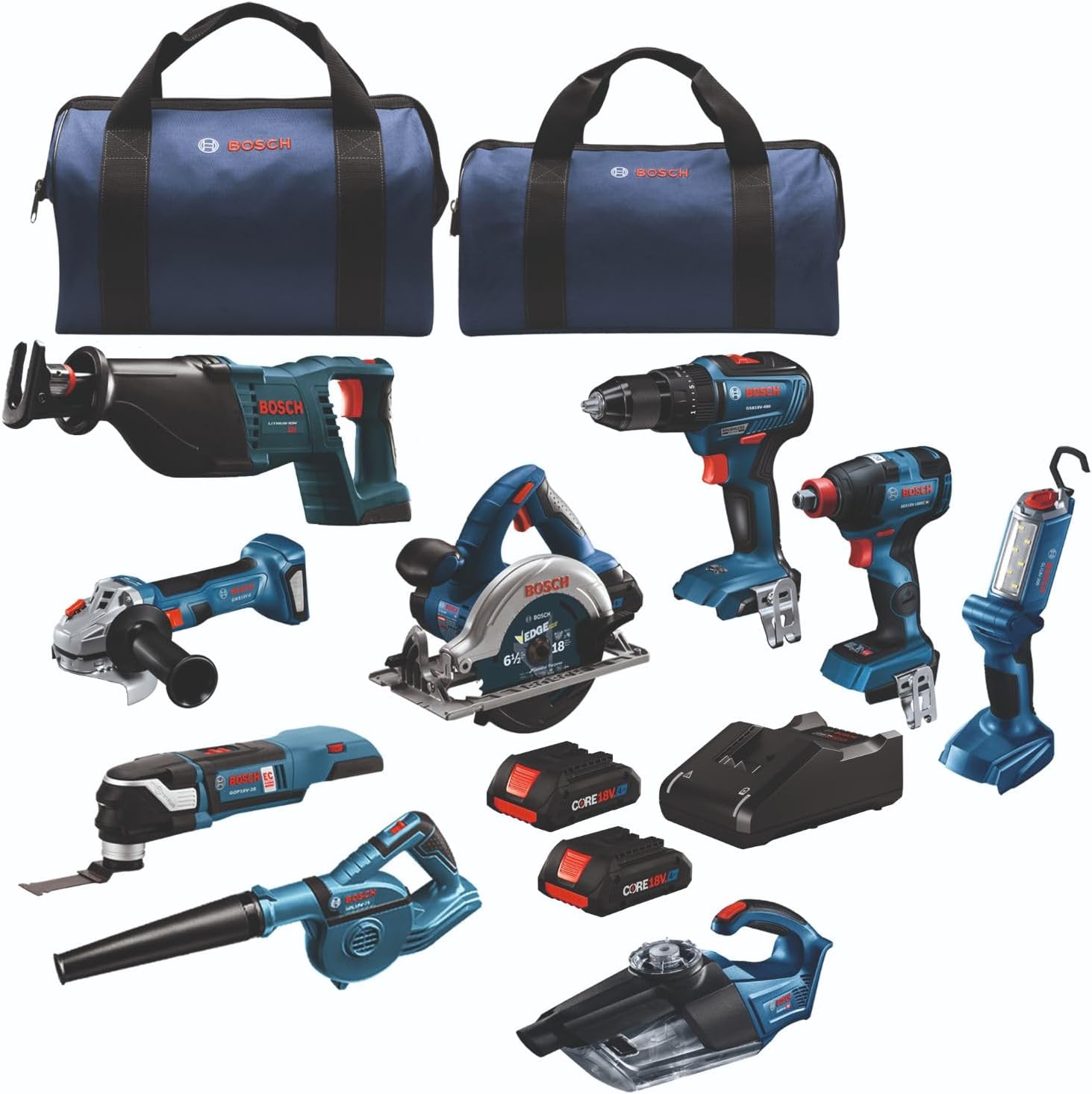 BOSCH GXL18V-901B25 18V 9-Tool Combo Kit 2-In-1 Bit/Socket Impact Driver