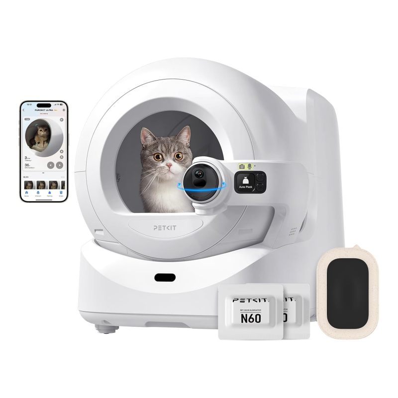 PETKIT Purobot Ultra Self-Packing & AI-Powered Camera Automatic Cat Litter Box, 5G WiFi Self Cleaning Cat Litter Box, True Hands-Free Auto Scooping Cat Litter Box