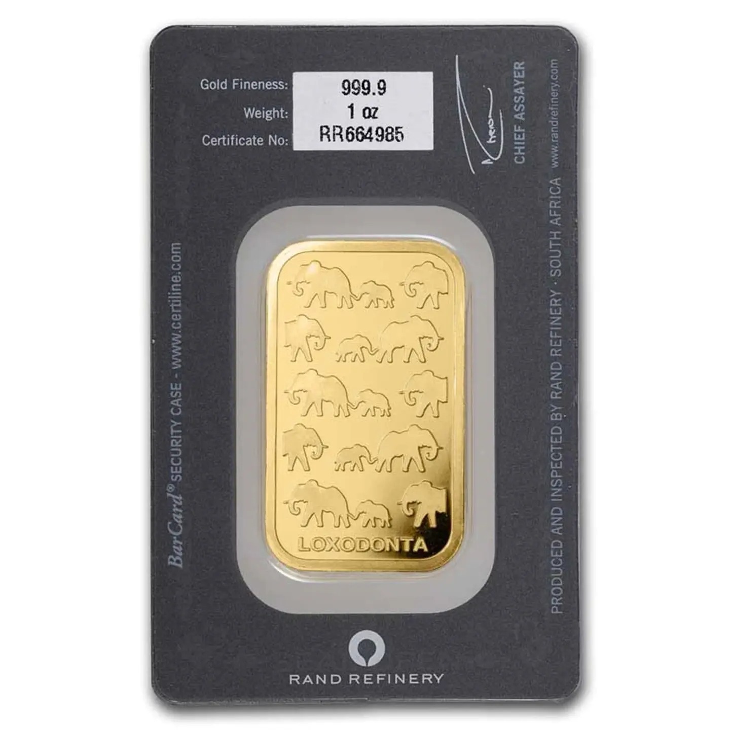 1 oz Gold Bar - Rand (Arrives in a sealed black assay card)Today 50% off