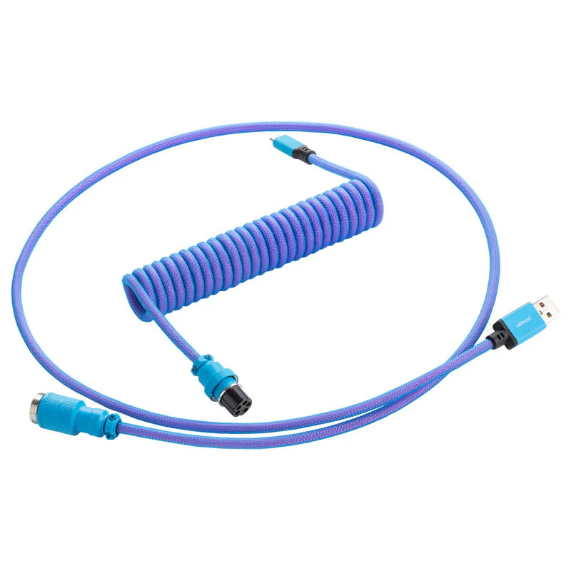 CableMod Pro Spiraltastaturkabel USB A auf USB Typ C. Galaxy Blue – 150 cm