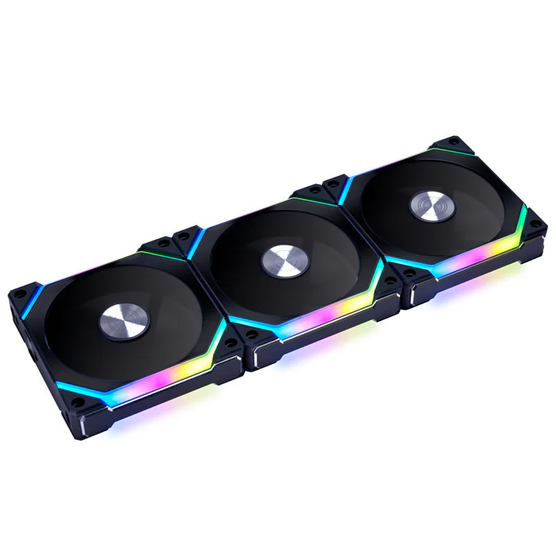 Lian Li UNI FAN SL V2 120 RGB-PWM-Lüfter. 3er-Pack. Schwarz – 120 mm. 28 mm Rahmen