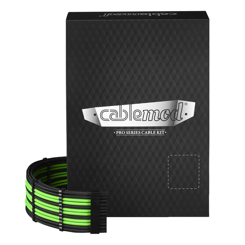 CableMod PRO ModMesh C-Series AXi. HXi RM Kabelset – schwarz/hellgrün