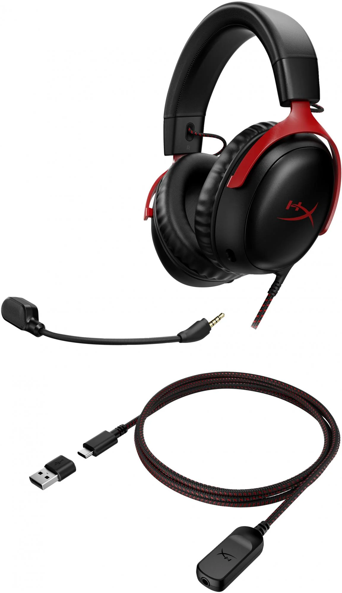 HyperX Cloud 3 Kabling Headset Sort Rød