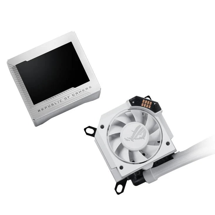ASUS ROG RYUJIN III 360 ARBG WHITE Ed. AiO Water Cooler w. 3.5 LCD. 3x120mm ROG ARGB MD Fans 2200