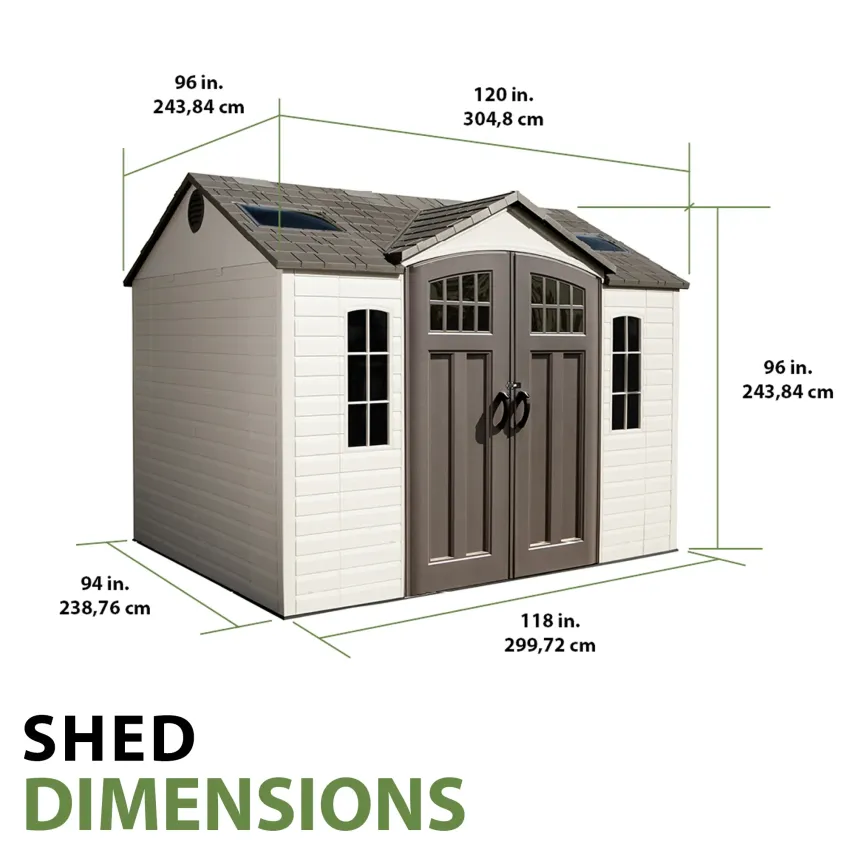 LIFETIME 10 FT. X 8 FT. OUTDOOR STORAGE SHED