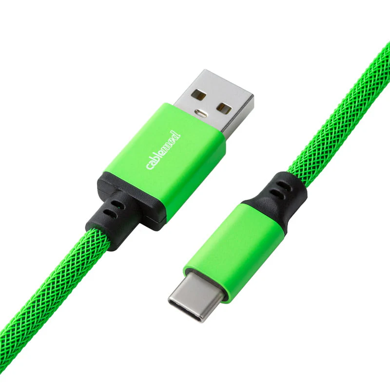 CableMod Pro Spiraltastaturkabel USB A auf USB Typ C. Viper Green – 150 cm