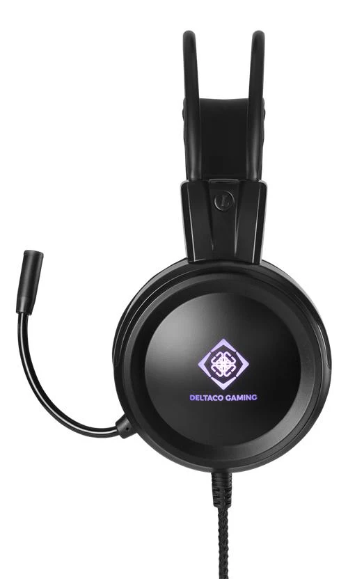 Deltaco - DH110 Stereo Gaming Headset - 50mm drivers - LED - Sort