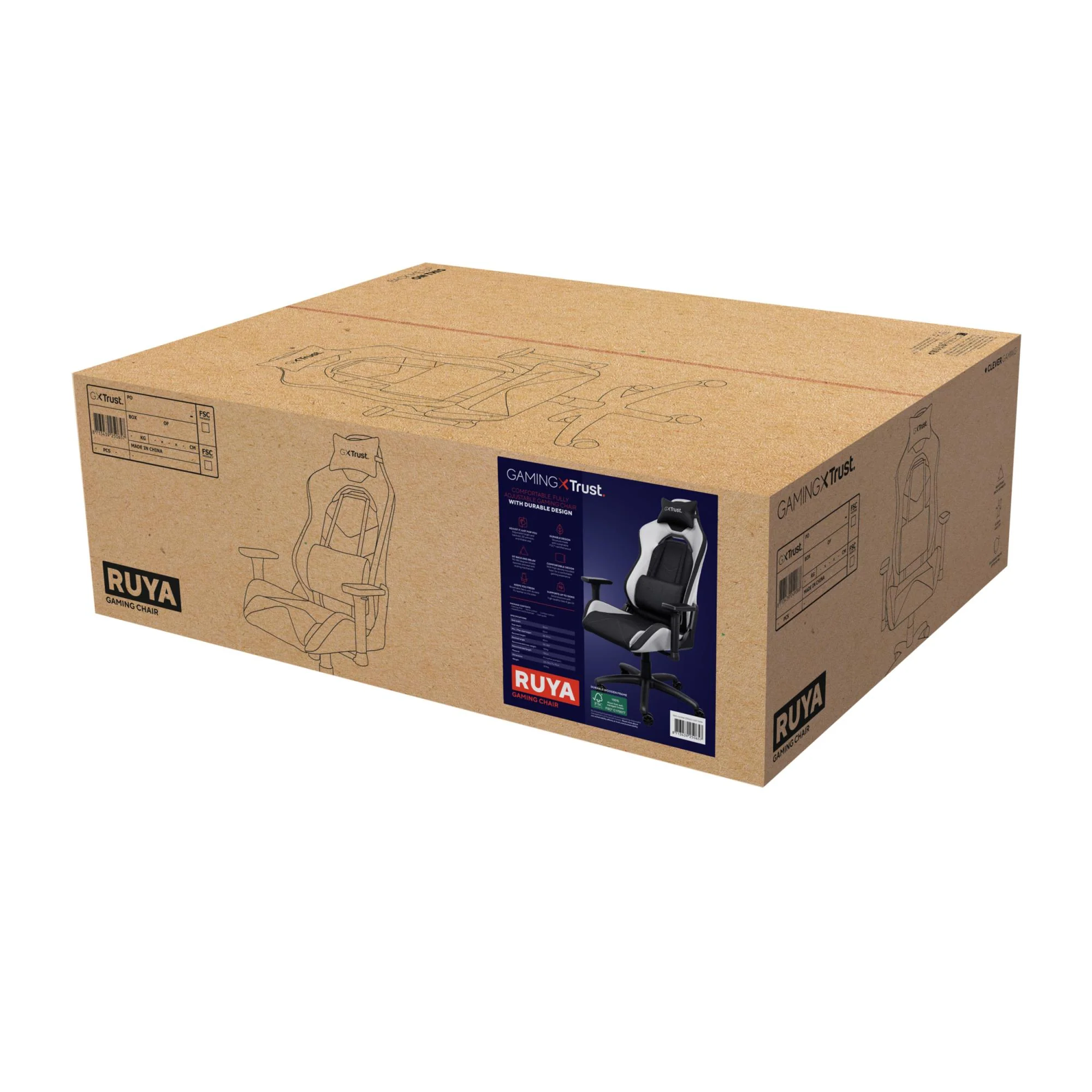 TRUST GXT714W RUYA GAMING CHAIR - WHITE