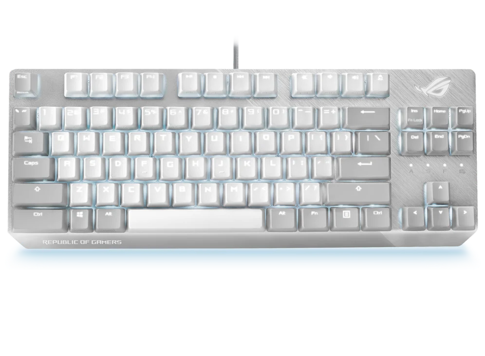 ASUS ROG Strix Scope NX TKL MOONLIGHT WHITE Edition Kabelgebundene Gaming-Tastatur (NX Red Switches)