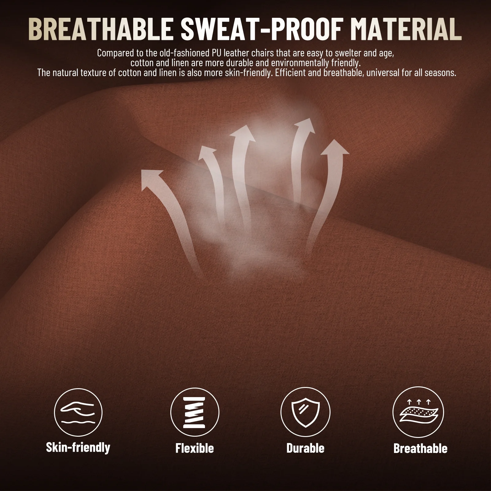 SOONTRANS Gaming Chair for Adults, Ergonomic Linen Fabric Computer Chair with Massage Lumbar Pillow, Gamer Game Chair with Adjustable Headrest, Comfortable Office Chair for Home, White