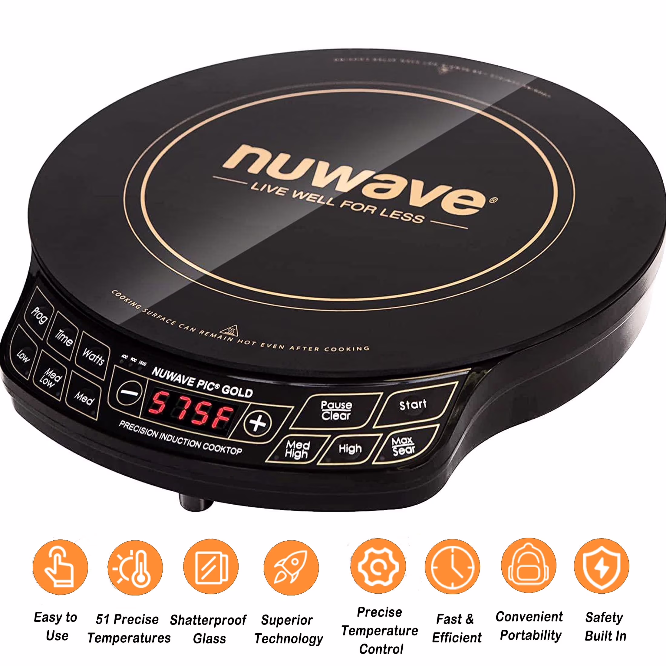 NuWave Electric Double Induction Cooktop 8�� Portable Ultrathin with Sensor Touch Precision Induction Cooktop Burner, Home