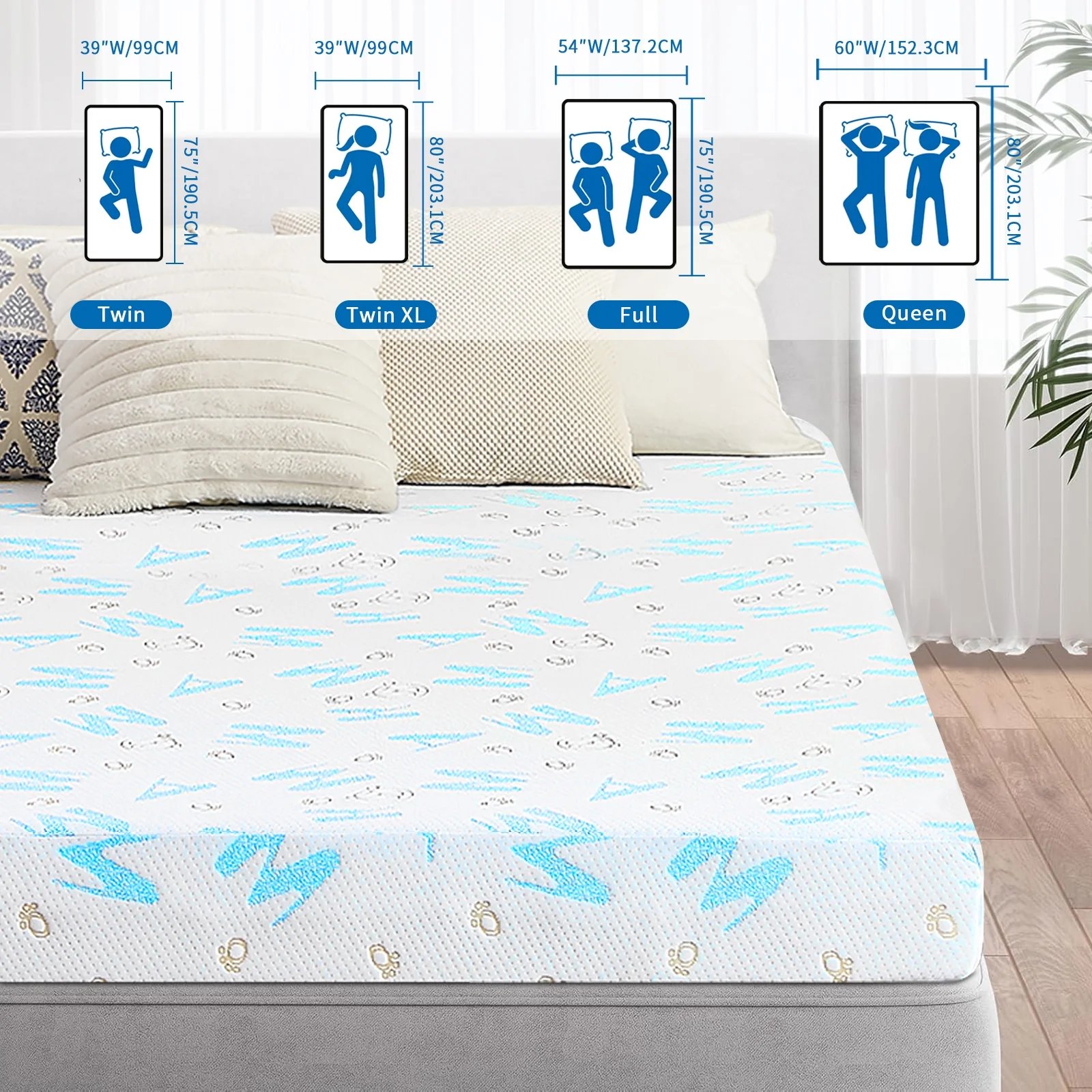 Gel Memory Foam Mattress, Twin, 6 Inch Alphabet Bed Mattress, Medium Firm Feel Mattress,Breathable & Cool Sleep Spine Pressure Relief Bed in a Box CertiPUR-US Certified