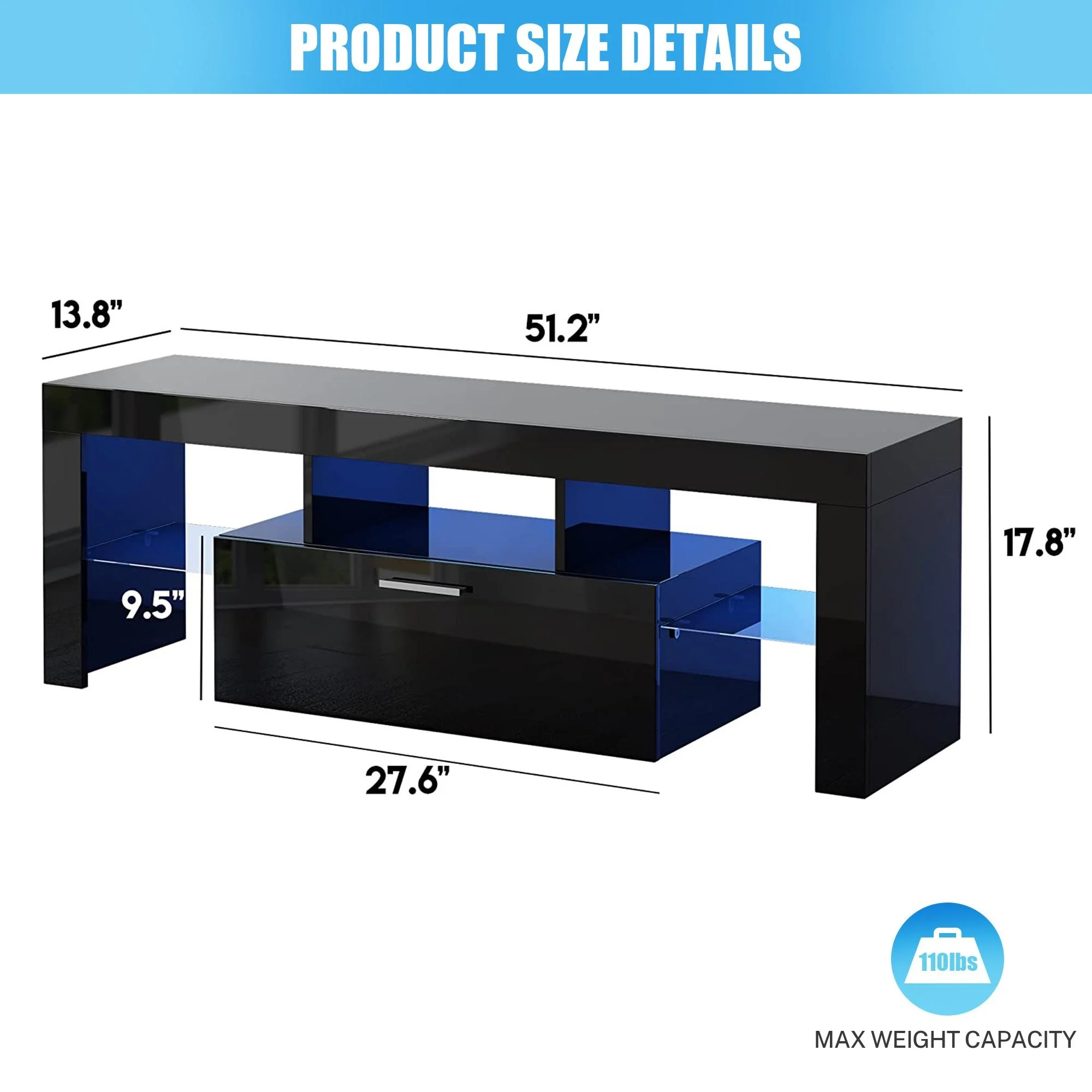 PAPROOS TV Stand for TVs up to 70