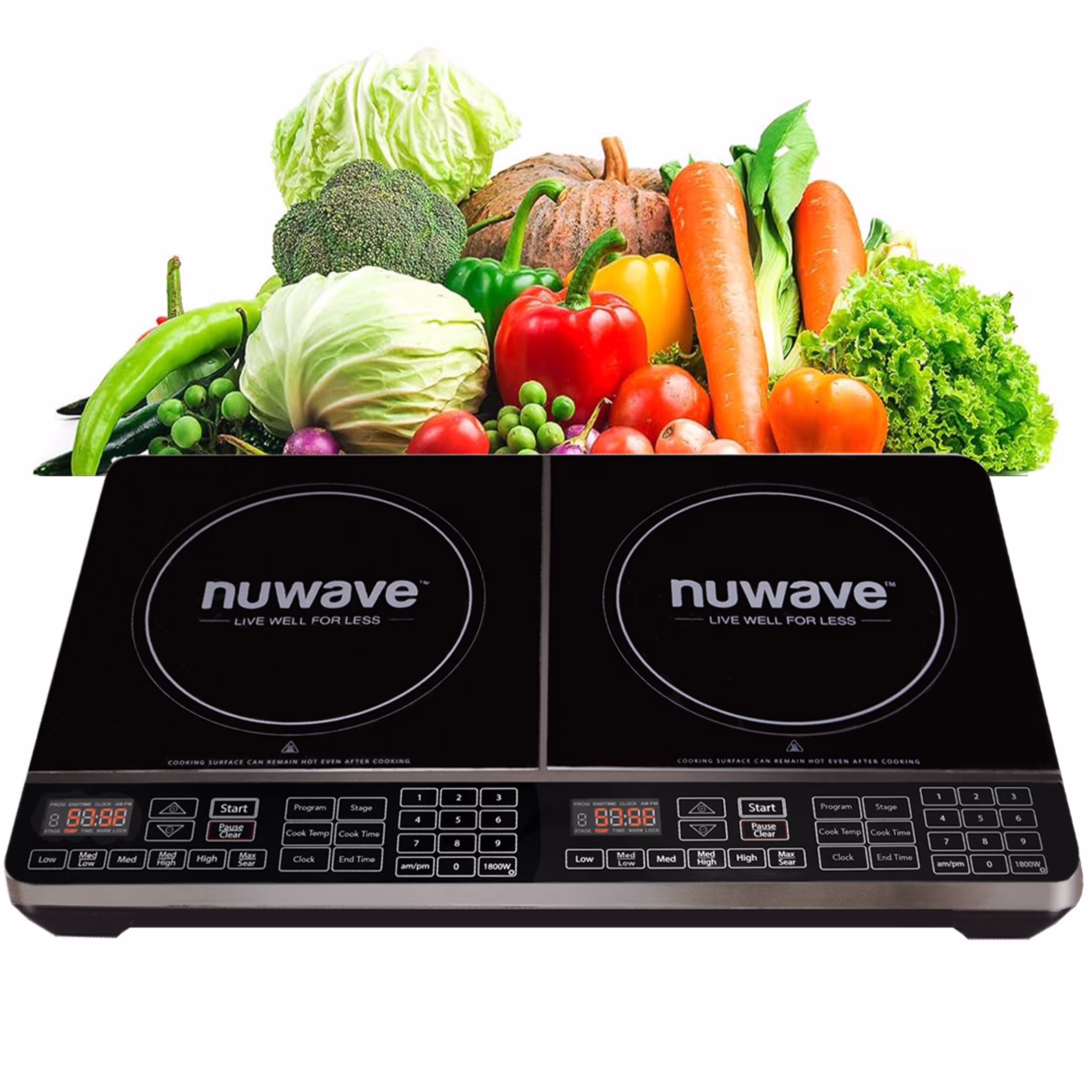 NuWave Electric Double Induction Cooktop 8�� Portable Ultrathin with Sensor Touch Precision Induction Cooktop Burner, Home