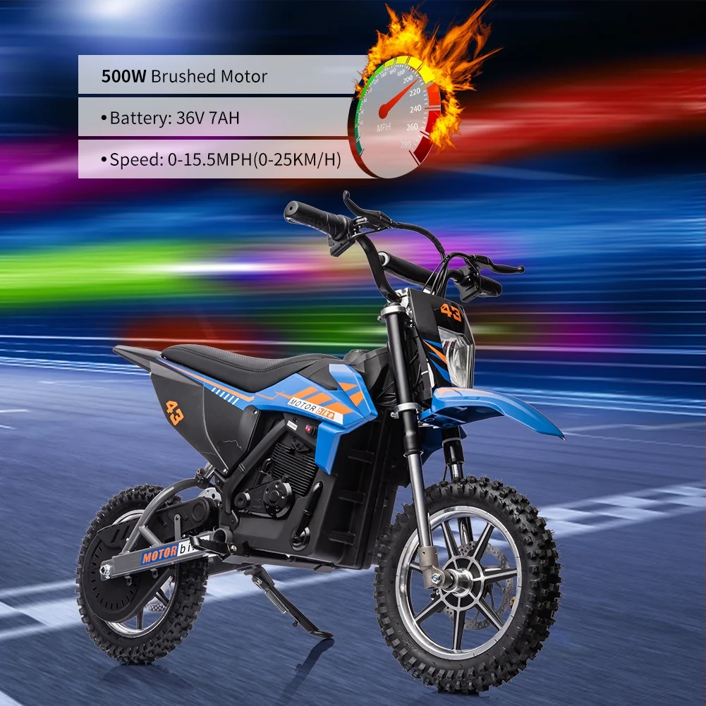 COZONY 36V Kids Electric Dirt Bike,15.5MPH Kids Electric Motorcycle W/ 350W Brushless Motor��LED lights, Air-Filled Tires, Leather Seat,Disc Brake,Max Load 175 Lbs,for Kids Ages 14+ Teenagers, Black