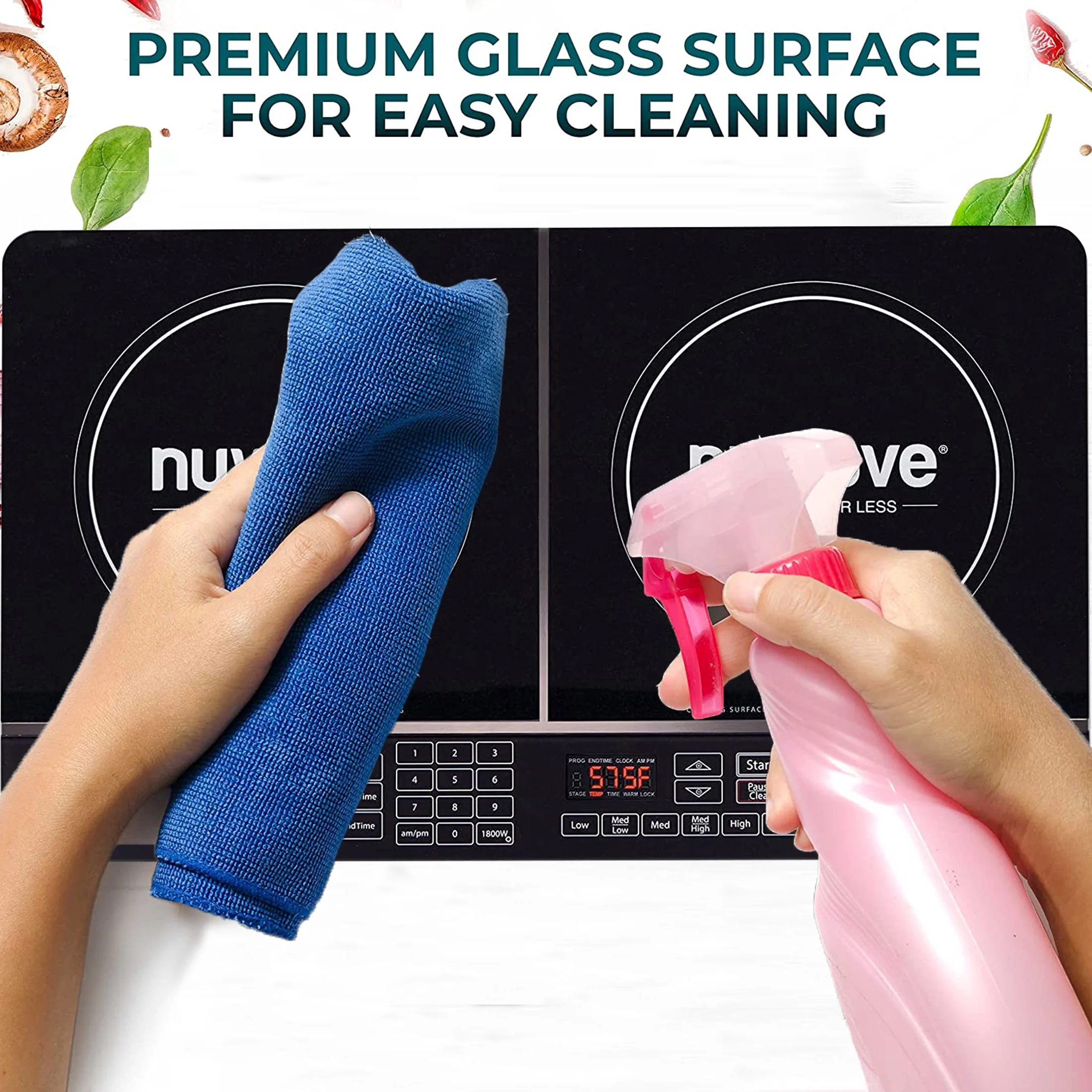 NuWave Electric Double Induction Cooktop 8�� Portable Ultrathin with Sensor Touch Precision Induction Cooktop Burner, Home