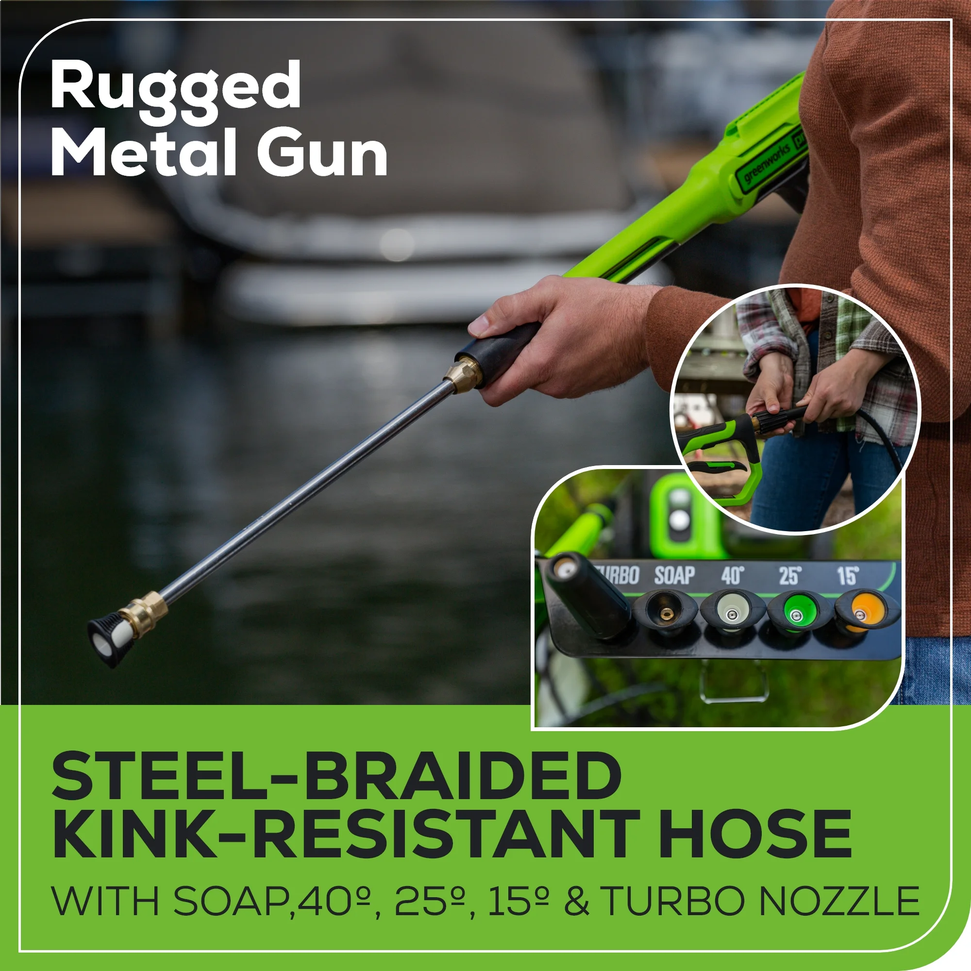 Greenworks 3000 PSI at 2.0 GPM 60 V Battery-Powered Cold Pressure Washer