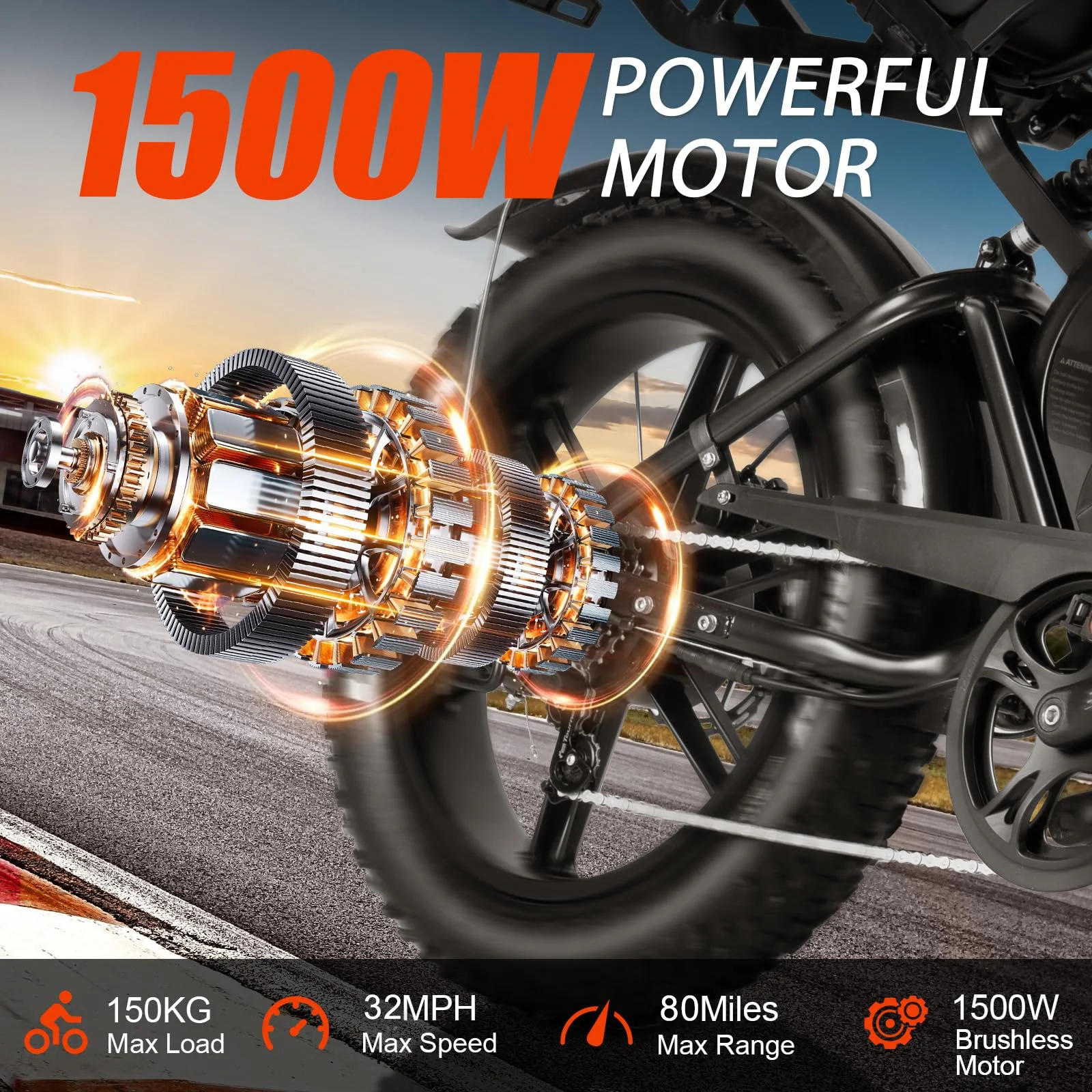 Tamobyke Electric Bike for Adults,Peak 1500W 28mph Mountain Ebike,48V 15.6AH 20