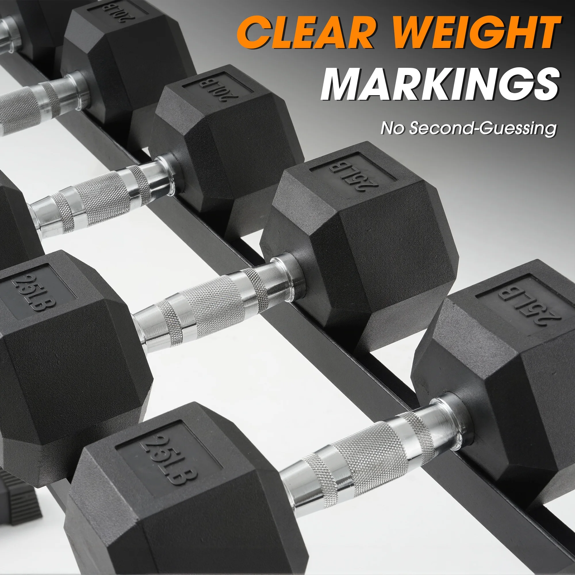 Mikolo Rubber Hex Dumbbell Set with Racks, Option in 450lbs, Strength Training Weight Set Home Gym