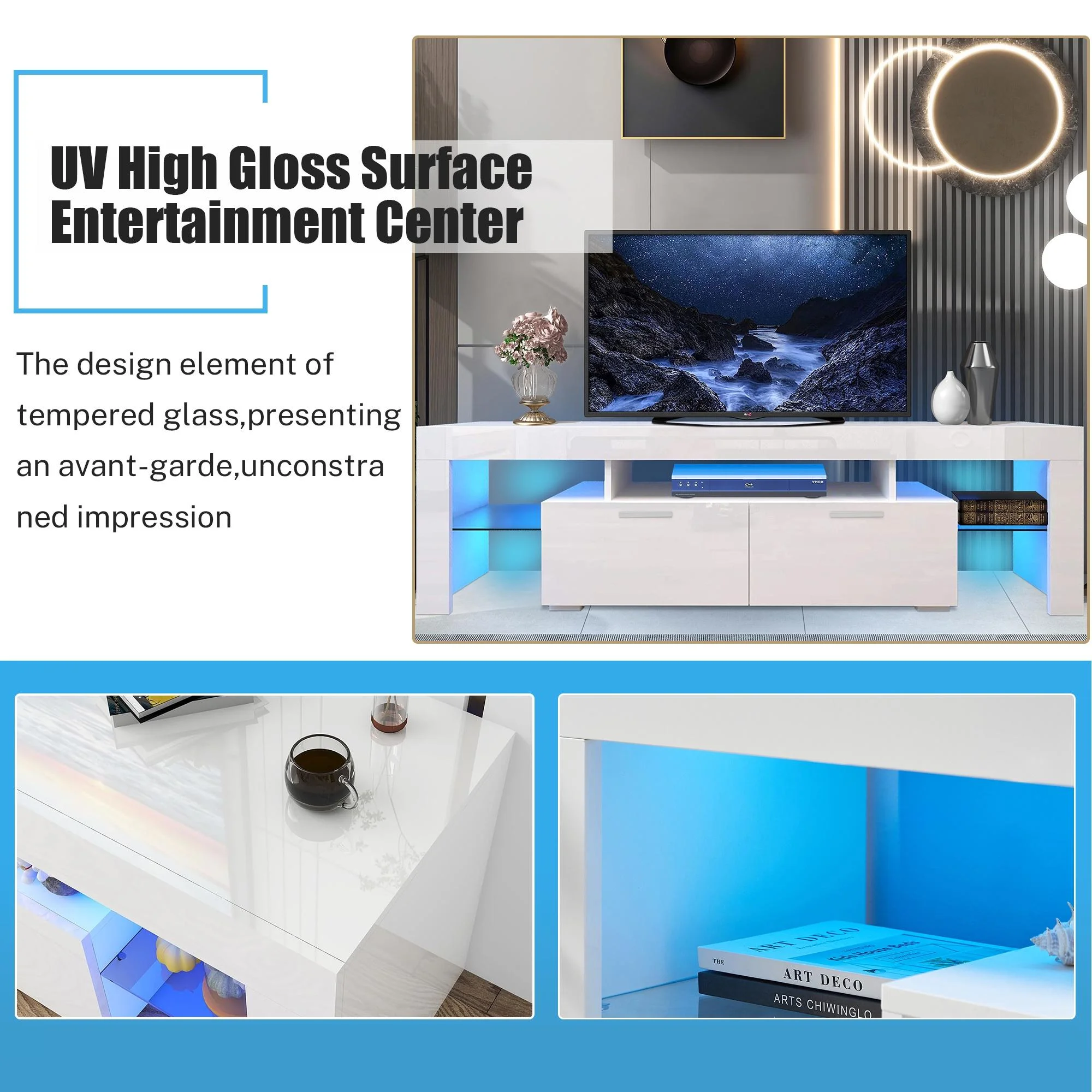 PAPROOS TV Stand for TVs up to 70