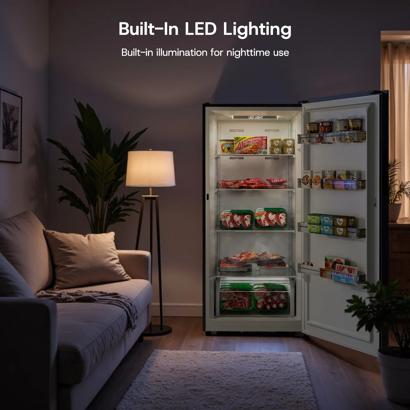 Upstreman 14 Cu. Ft. Convertible Upright Freezer, Upright Convertible Freezer Fridge Stand Up Freezer with Smart Electronic Control, Frost Free, Energy Star