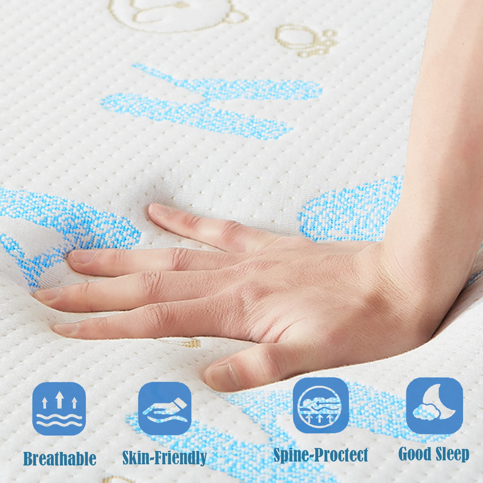 Gel Memory Foam Mattress, Twin, 6 Inch Alphabet Bed Mattress, Medium Firm Feel Mattress,Breathable & Cool Sleep Spine Pressure Relief Bed in a Box CertiPUR-US Certified