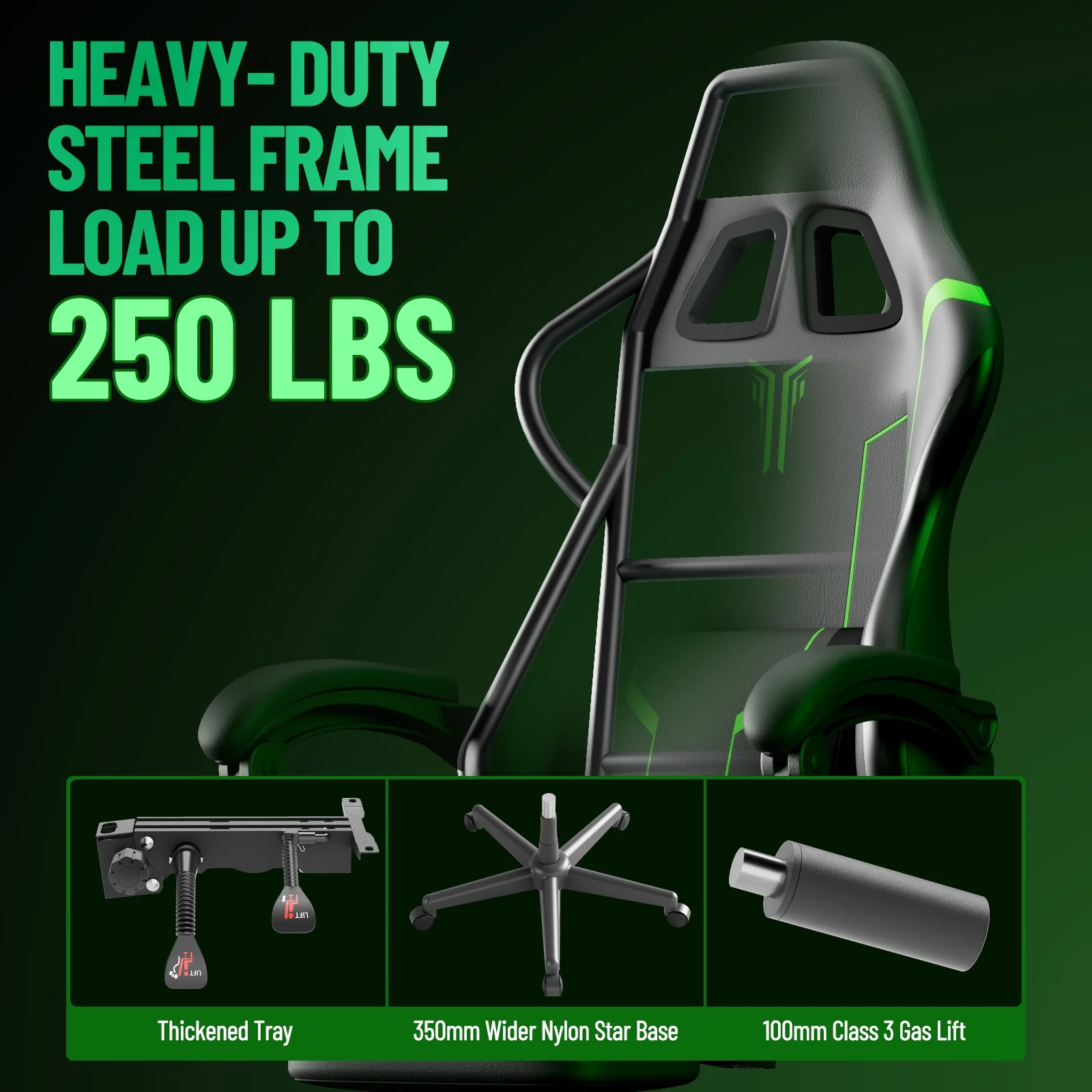 SOONTRANS Gaming Chair for Adults, Velvet Fabric High Back Comfortable Video Game Chair with Footrest and Massage Lumbar Cushion, Racing Computer Desk Chair, Ergonomic Gamer Chair, Black/Grey