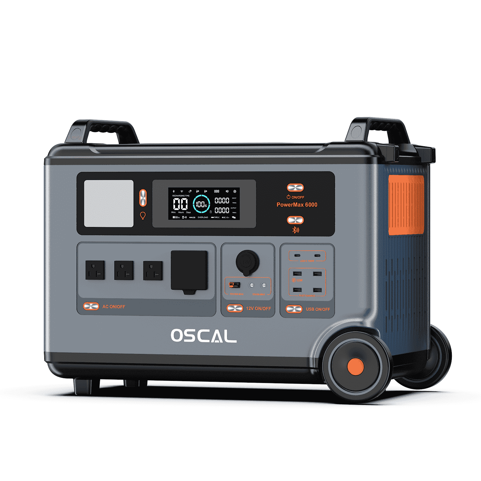 OSCAL PowerMax 6000 Portable Power Station, 3600Wh LiFePO4 Battery with 6000W Output, BP3600 Expansion Battery & 200W Solar Panels, Solar Generator for Camping, Home, Outdoor, Emergency Use