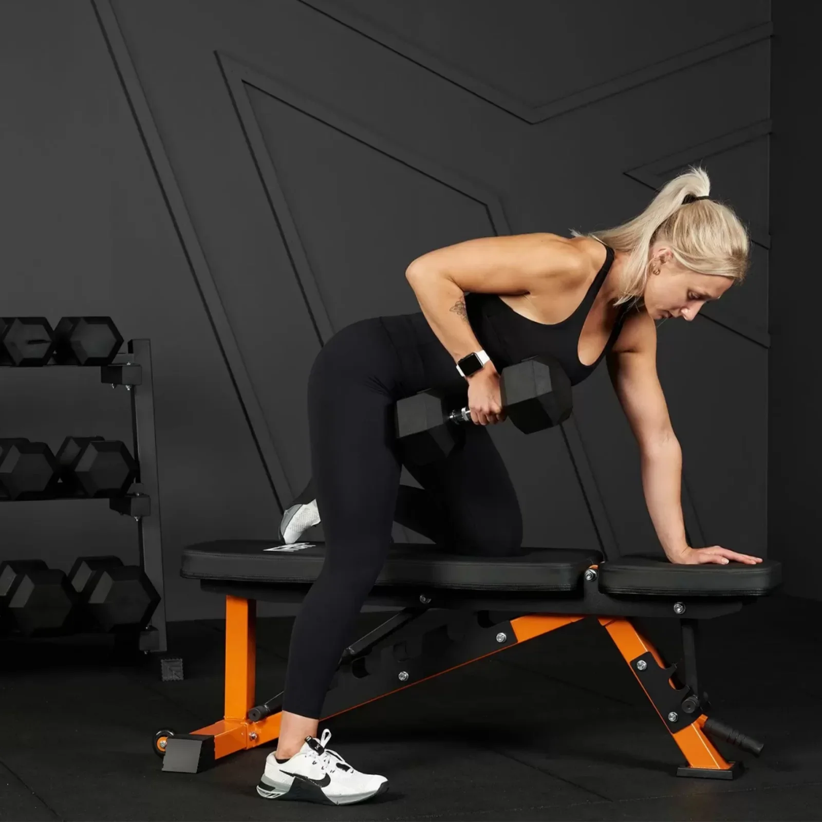 Mikolo Rubber Hex Dumbbell Set with Racks, Option in 450lbs, Strength Training Weight Set Home Gym