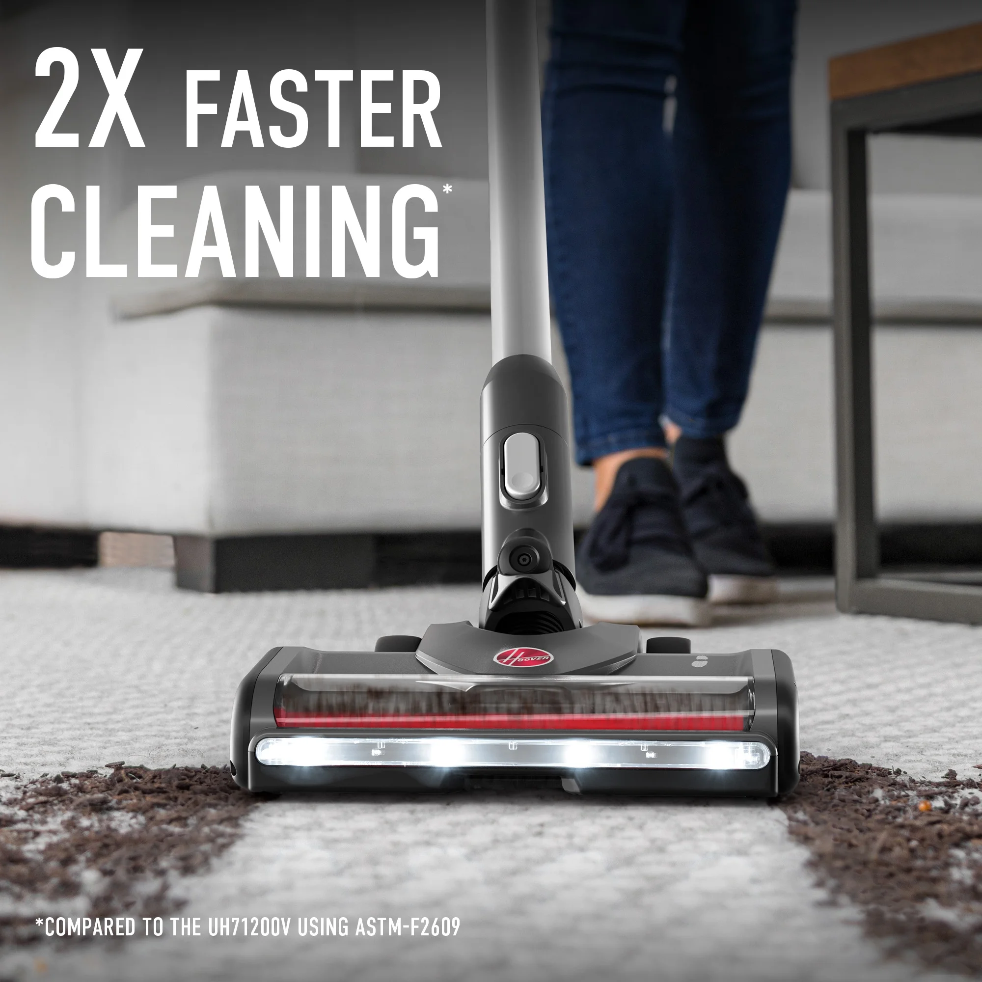 Hoover Excelerate, Cordless Stick Vacuum, for Carpet & Hard Floor, Lightweight, LED Headlights, up to 25 Min. Runtime for All-Home Daily Use, BH59010V
