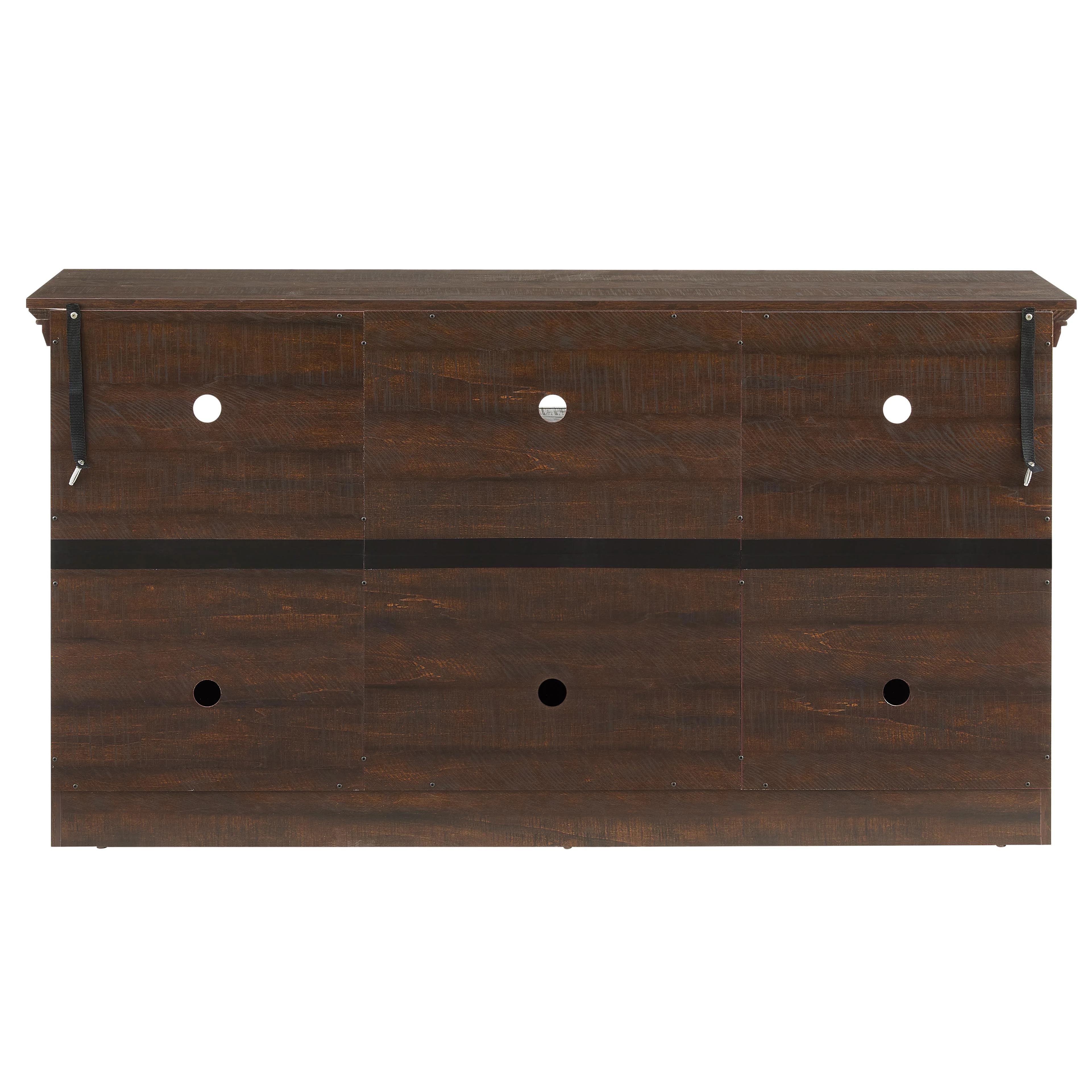 PAPROOS Fireplace TV Stand for 65 Inch TV, Modern Farmhouse TV Cabinet with 23'' Electric Fireplace, Entertainment Center Television Console Table for Living Room, Black+Brown