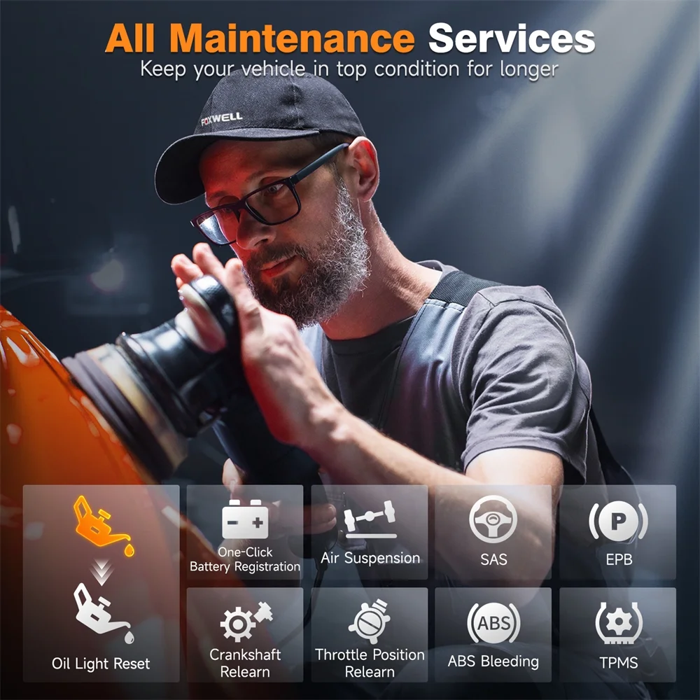 FOXWELL NT510 ELITE OBD2 Scanner For BMW Bidirectional Full Systems Car Diagnostic Scan Tool Active Test SRS EPB SAS Code Reader