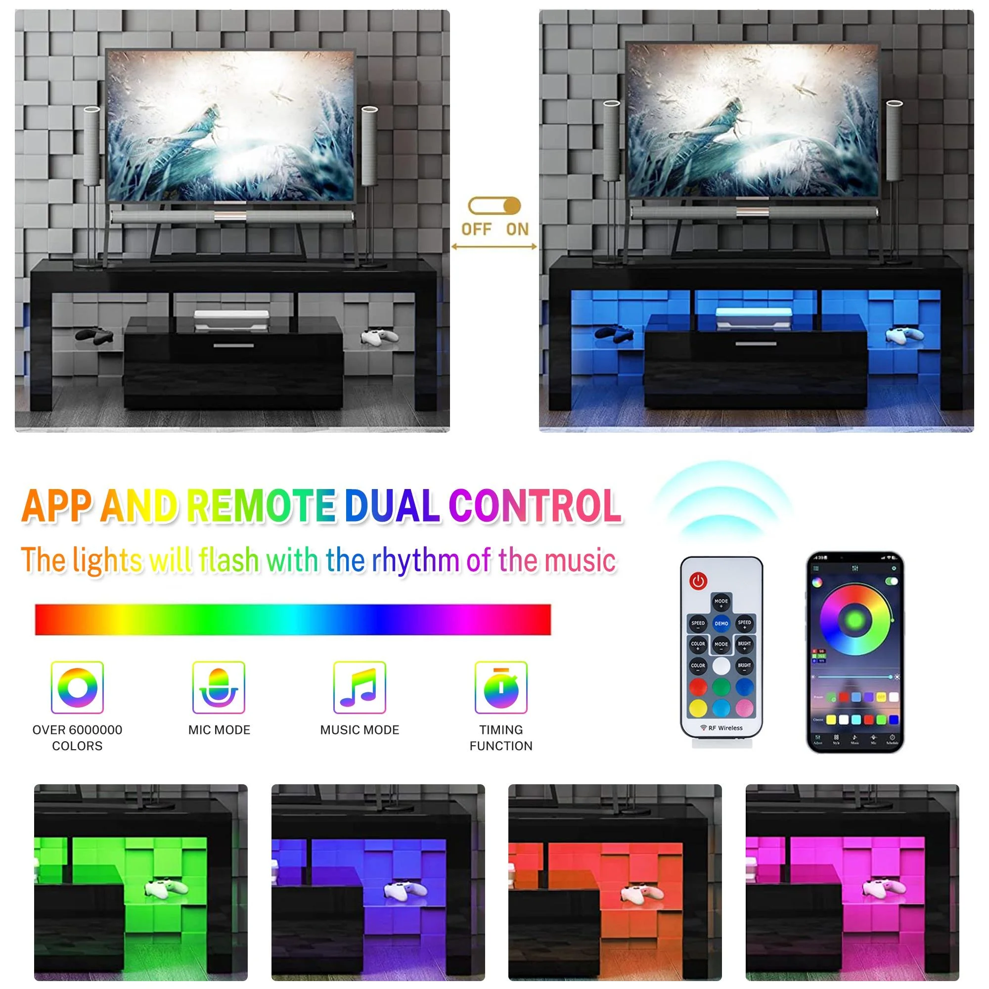 PAPROOS TV Stand for TVs up to 70