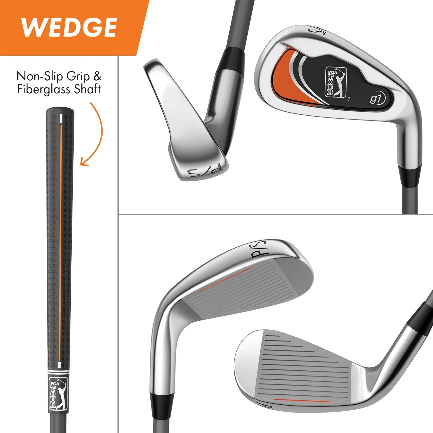 PGA Tour Right-Handed 10 Piece Kids Golf Club Stand Bag Set; Player Height 4'8 - 5'2