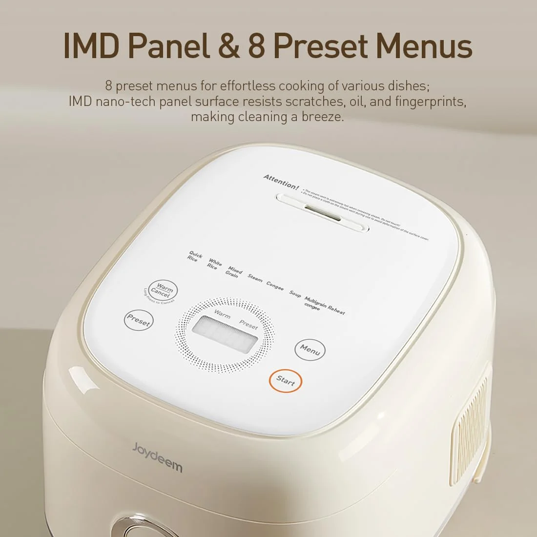 Joydeem Stainless Steel Rice Cooker, Uncoated Non-stick 316L Stainless Steel Inner Pot Rice Cookers, 6 Cup Uncooked, 3L, DFB-D300